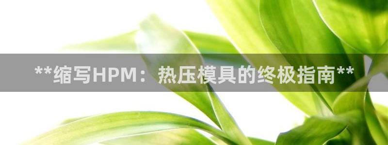 易倍申服用方法：**缩写HPM：热压模具的终极指南**